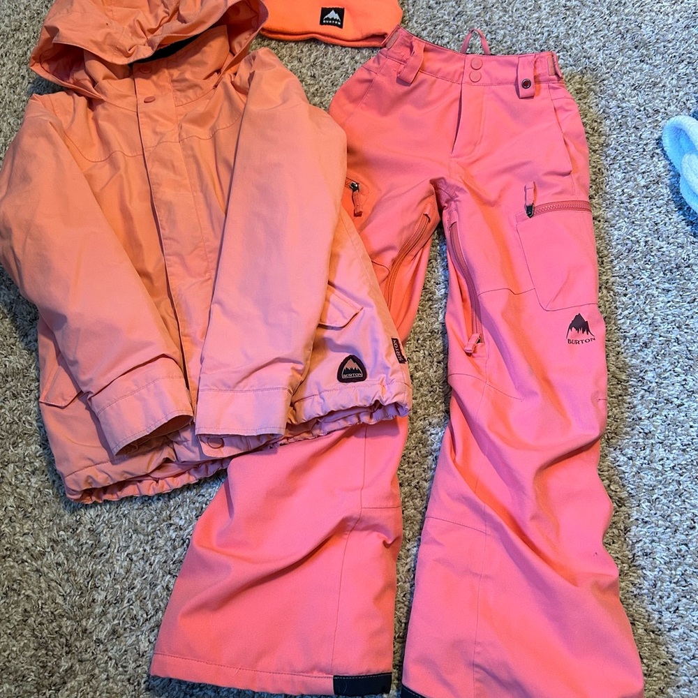 Burton Orange Snow Jacket and Pants Set
